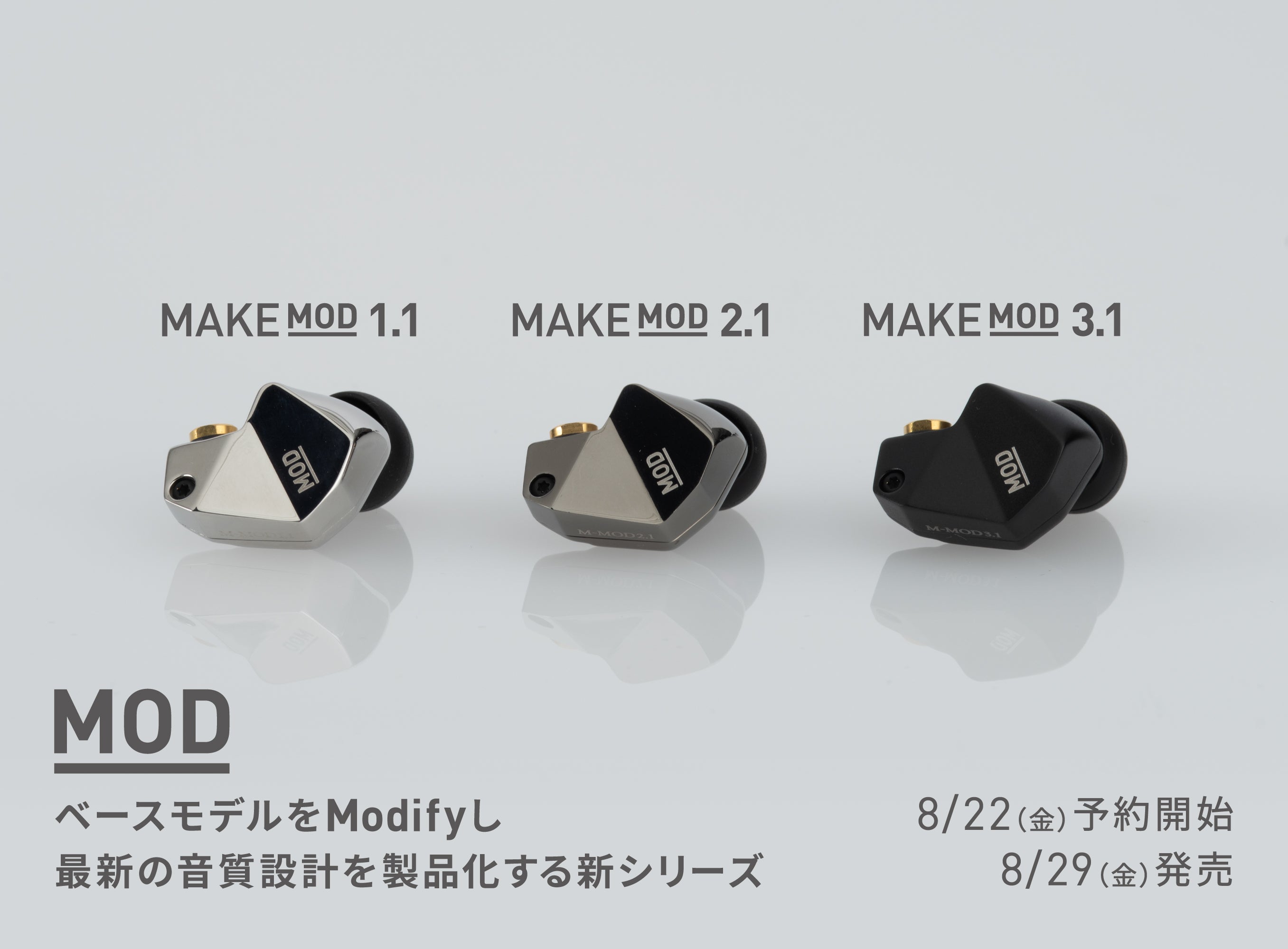 ベースモデルをModifyして最新の音質設計を製品化するMODプロジェクト始動！ 第一弾はMAKEシリーズを基にした「MAKE MOD」3機種をラインナップ