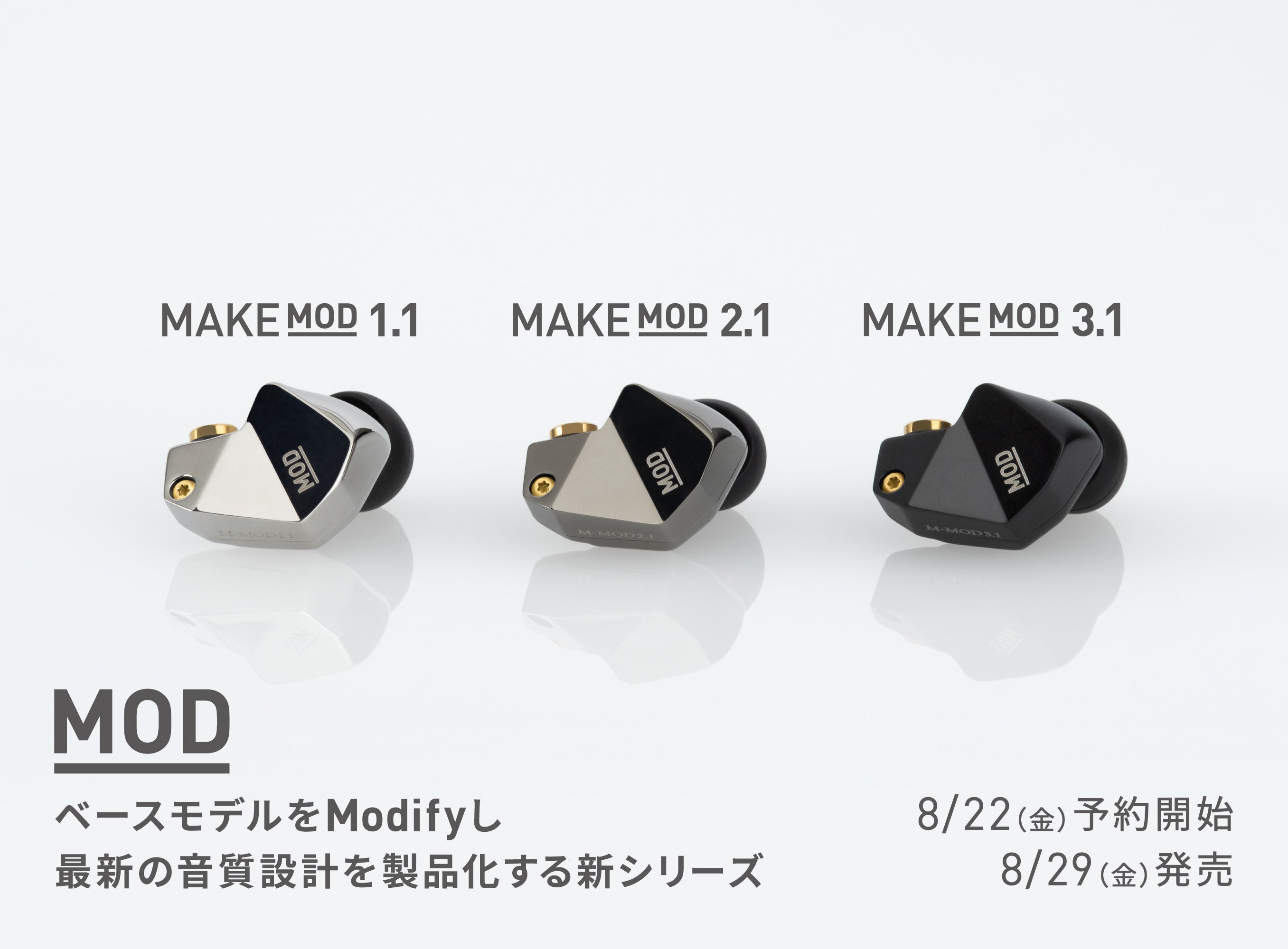 ベースモデルをModifyして最新の音質設計を製品化するMODプロジェクト始動！ 第一弾はMAKEシリーズを基にした「MAKE MOD」3機種をラインナップ
